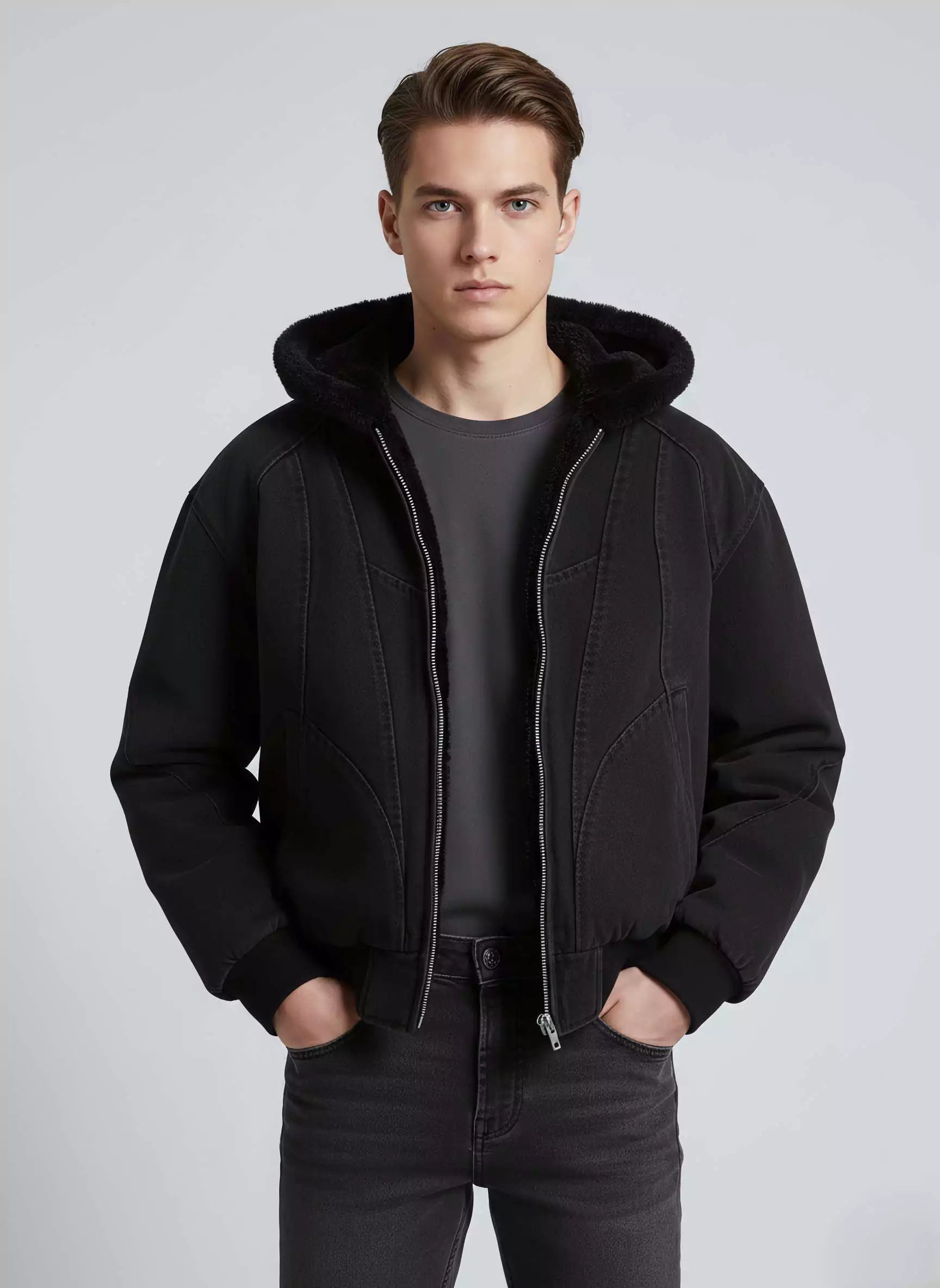 Hooded Oversized Jacket - Hooded Oversized Jacket Alex Shogun Men's Clothes
