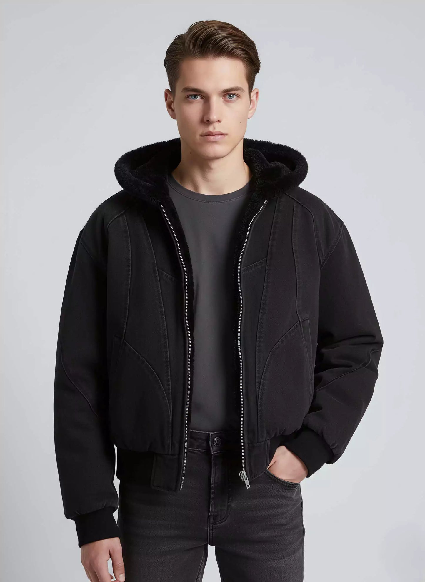 Hooded Oversized Jacket - Men's Oversized Hooded Jacket - Loose Fit, Warm & Urban Style Alex Shogun Men's Clothes