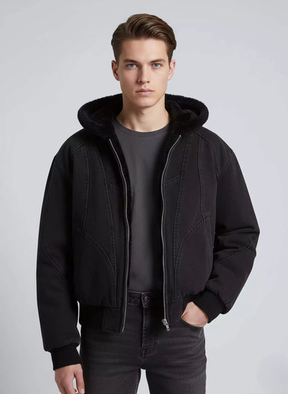 Hooded Oversized Jacket - Men's Oversized Hooded Jacket - Loose Fit, Warm & Urban Style Alex Shogun Men's Clothes