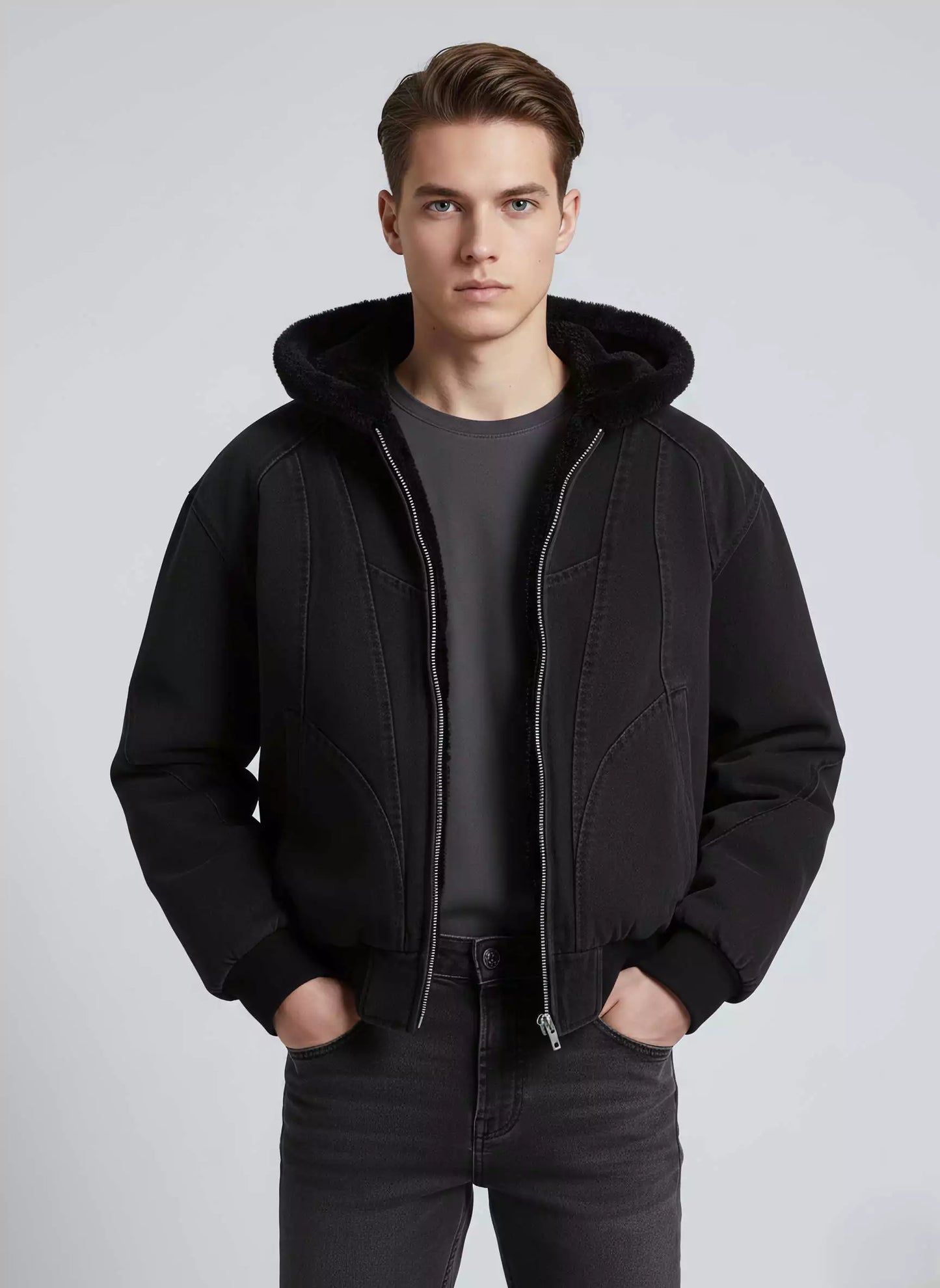 Hooded Oversized Jacket - Men's Oversized Hooded Jacket - Loose Fit, Warm & Urban Style Alex Shogun Men's Clothes
