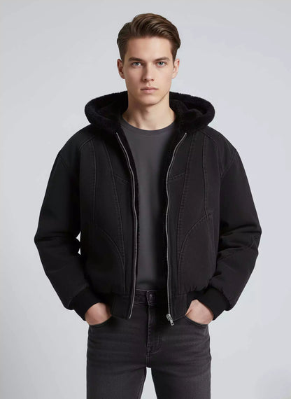 Hooded Oversized Jacket - Men's Oversized Hooded Jacket - Loose Fit, Warm & Urban Style Alex Shogun Men's Clothes