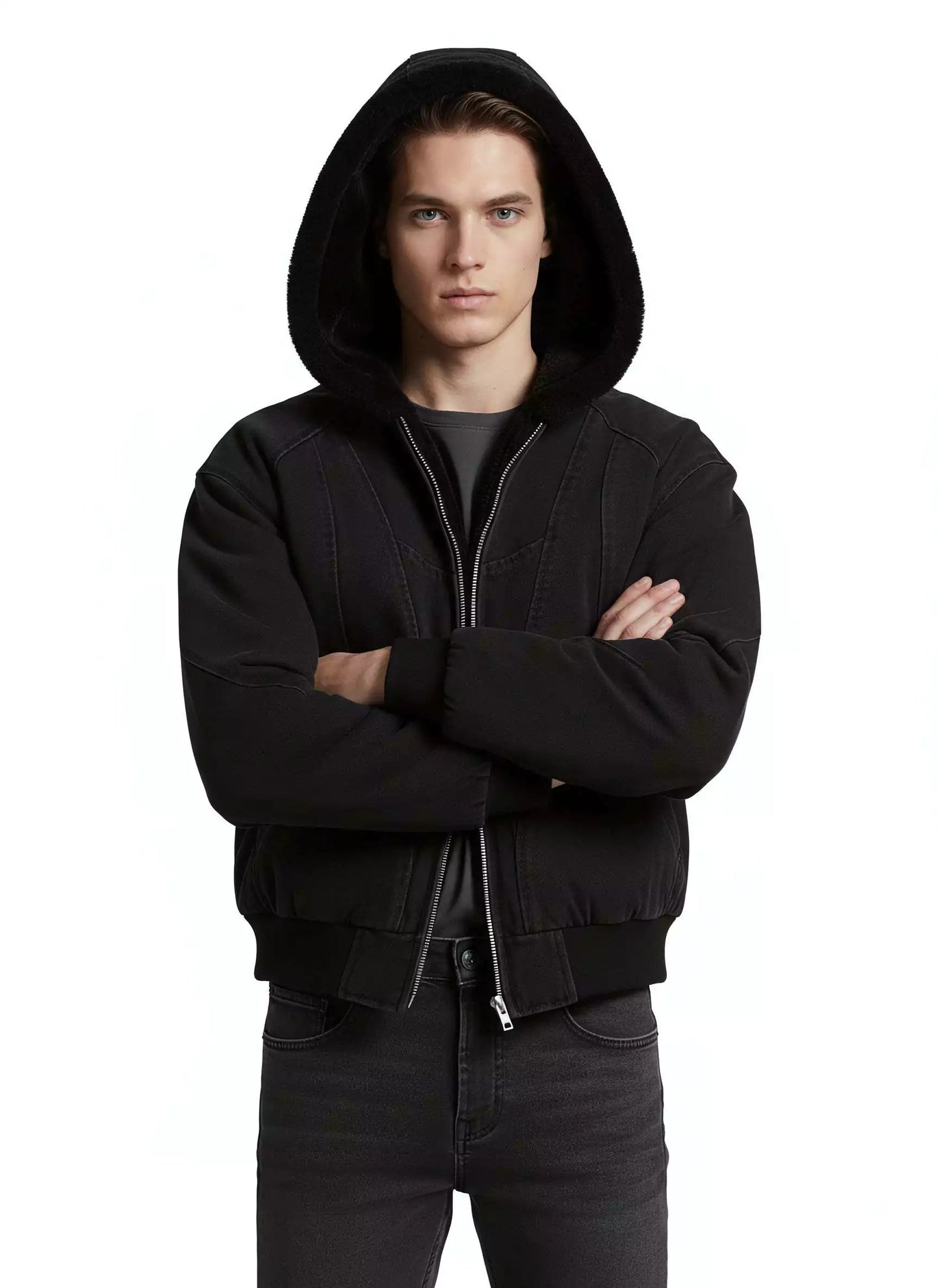 Hooded Oversized Jacket - Men's Oversized Hooded Jacket - Loose Fit, Warm & Urban Style Alex Shogun Men's Clothes
