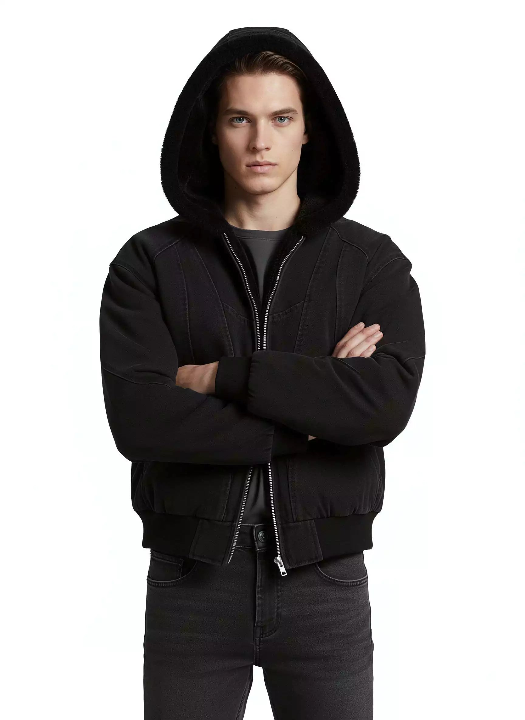 Hooded Oversized Jacket - Men's Oversized Hooded Jacket - Loose Fit, Warm & Urban Style Alex Shogun Men's Clothes