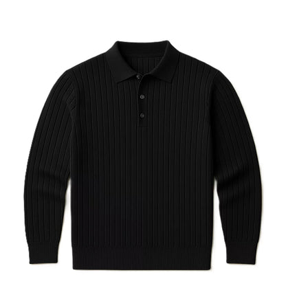 Jacquard Long-Sleeve Polo-Shirt - Men's Jacquard Long-Sleeve Polo-Shirt : Masculine & Confident Style Alex Shogun Men's Clothes