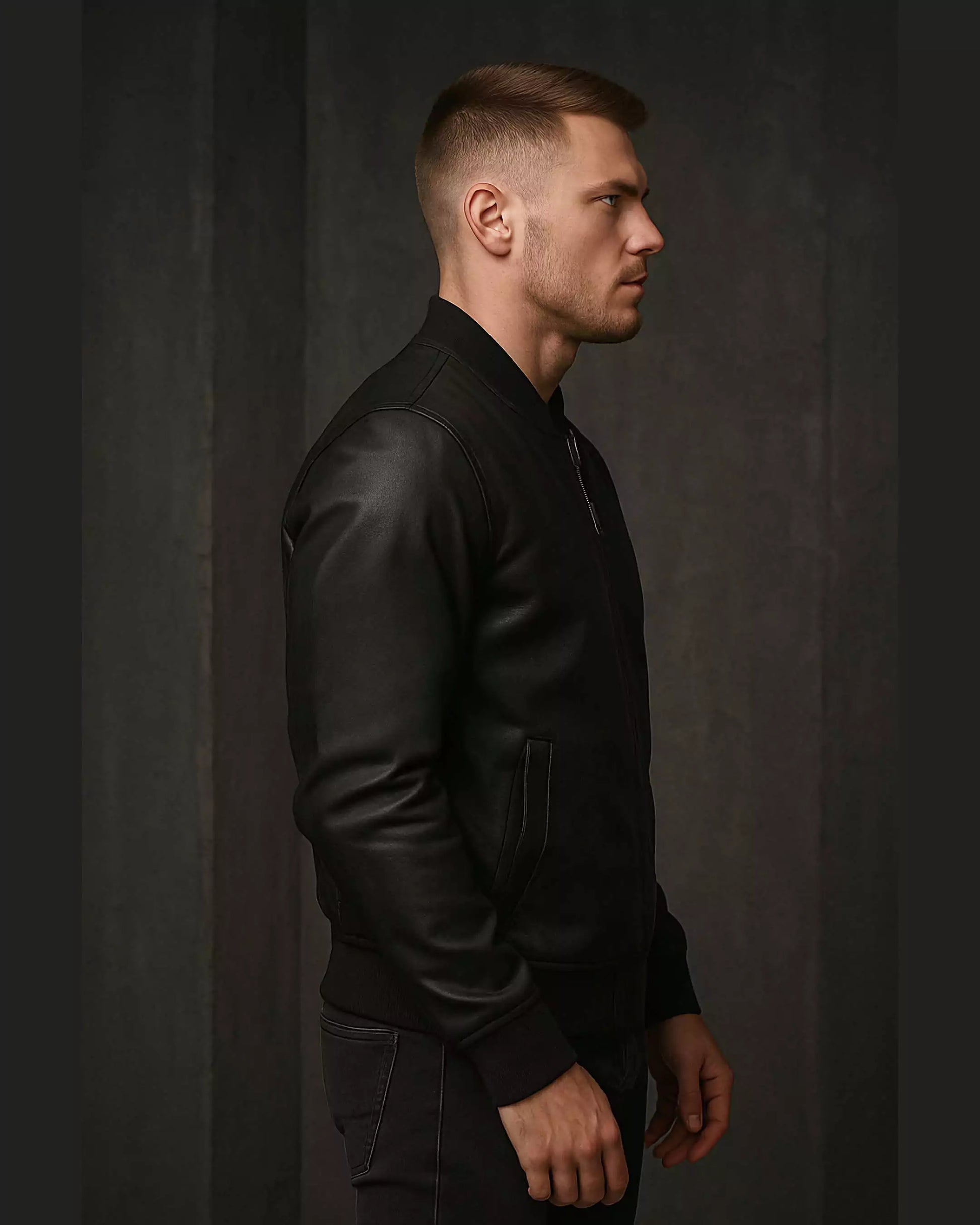 Dark Emblem Leather Bomber - Mens Leather Bomber Jacket – Dark Emblem by Alex Shogun Alex Shogun Men's Clothes