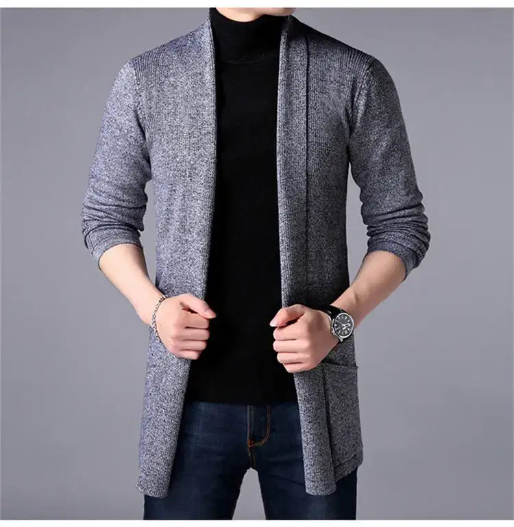 Long Heritage Cardigan - Long Heritage Cardigan - Long Sleeve Cardigan Knitwear Comfort & Style Alex Shogun Men's Clothes