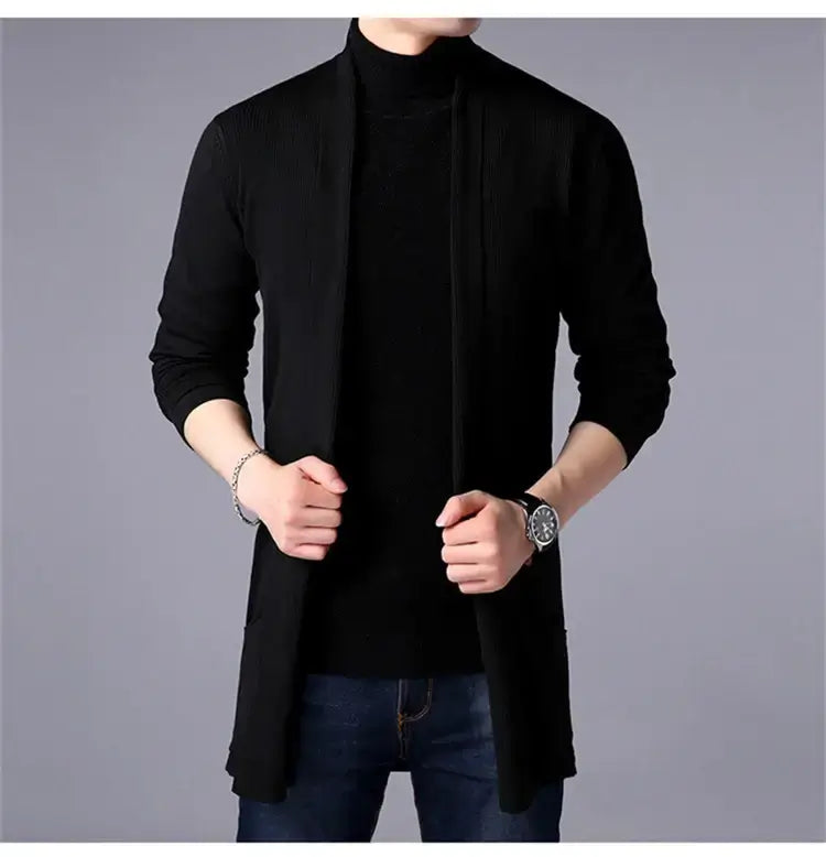 Long Heritage Cardigan - Long Heritage Cardigan - Long Sleeve Cardigan Knitwear Comfort & Style Alex Shogun Men's Clothes