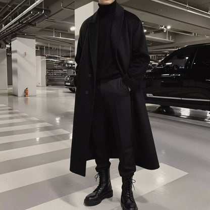 Single-Breasted Overcoat - Single-Breasted Overcoat Alex Shogun Men's Clothes
