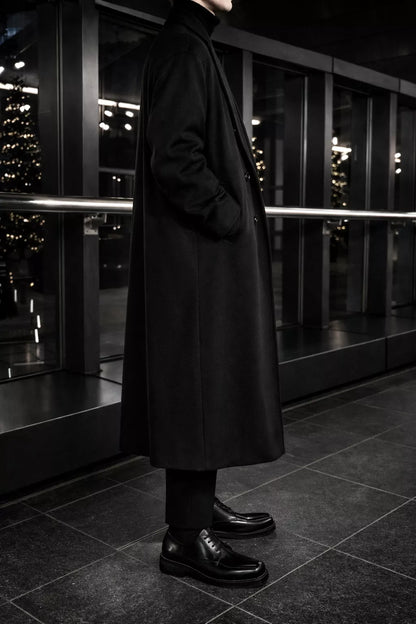Single-Breasted Overcoat - Single-Breasted Overcoat Alex Shogun Men's Clothes