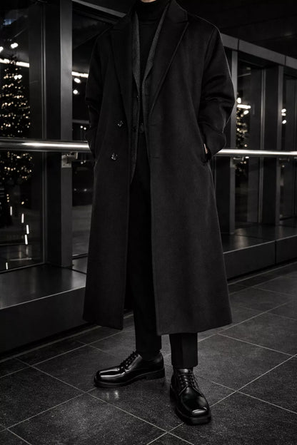 Single-Breasted Overcoat - Single-Breasted Overcoat Alex Shogun Men's Clothes