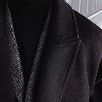 Single-Breasted Overcoat - Single-Breasted Overcoat Alex Shogun Men's Clothes