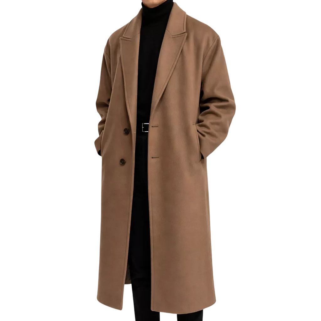 Single-Breasted Overcoat - Single-Breasted Overcoat Alex Shogun Men's Clothes