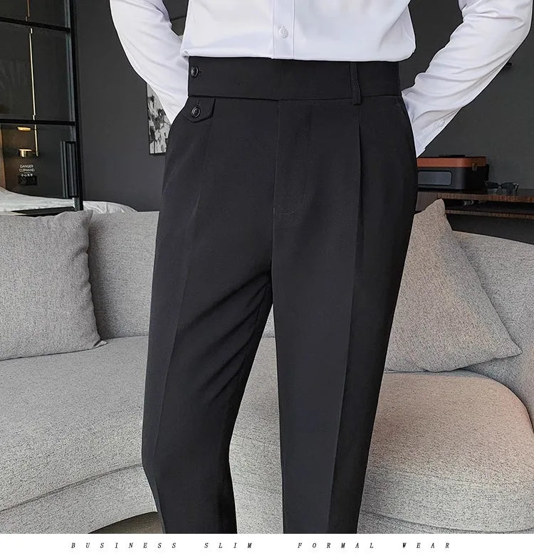Modern 1 button Waist Suit Trousers - Men's Modern Suit Trousers, Stylish Dress Pants All-Day Comfort Alex Shogun Men's Clothes
