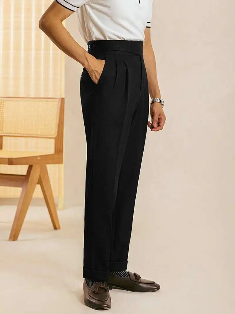 Milano High-Waist Dress Pants - Opulent Stripe Trousers | Timeless Elegance, Striped Pants Alex Shogun Men's Clothes
