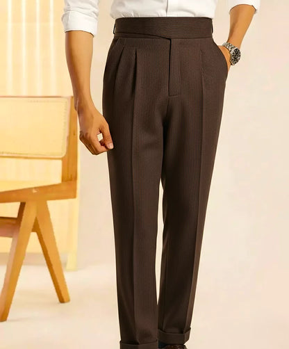 Milano High-Waist Dress Pants - Men's High Waist Pleated Dress Pants | Tailored Fit | Alex Shogun Alex Shogun Men's Clothes