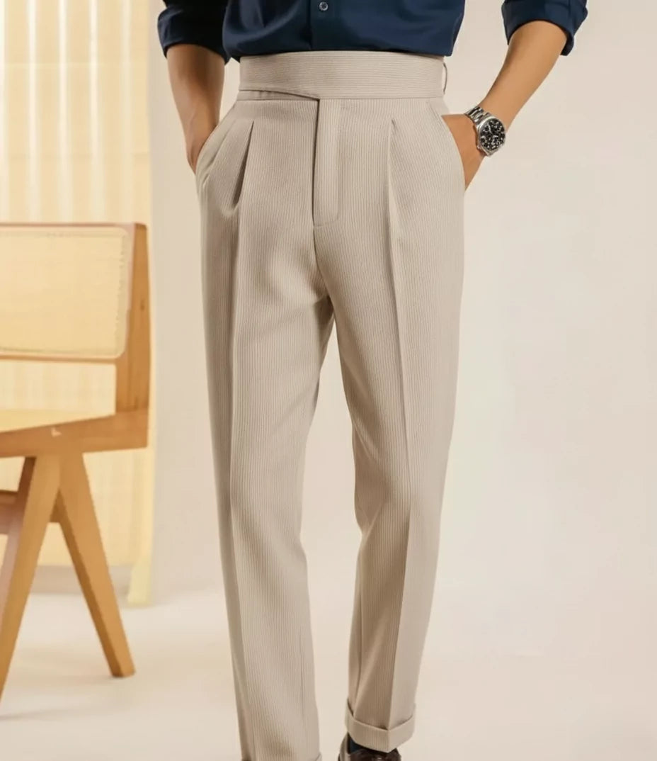 Milano High-Waist Dress Pants - Men's High Waist Pleated Dress Pants | Tailored Fit | Alex Shogun Alex Shogun Men's Clothes