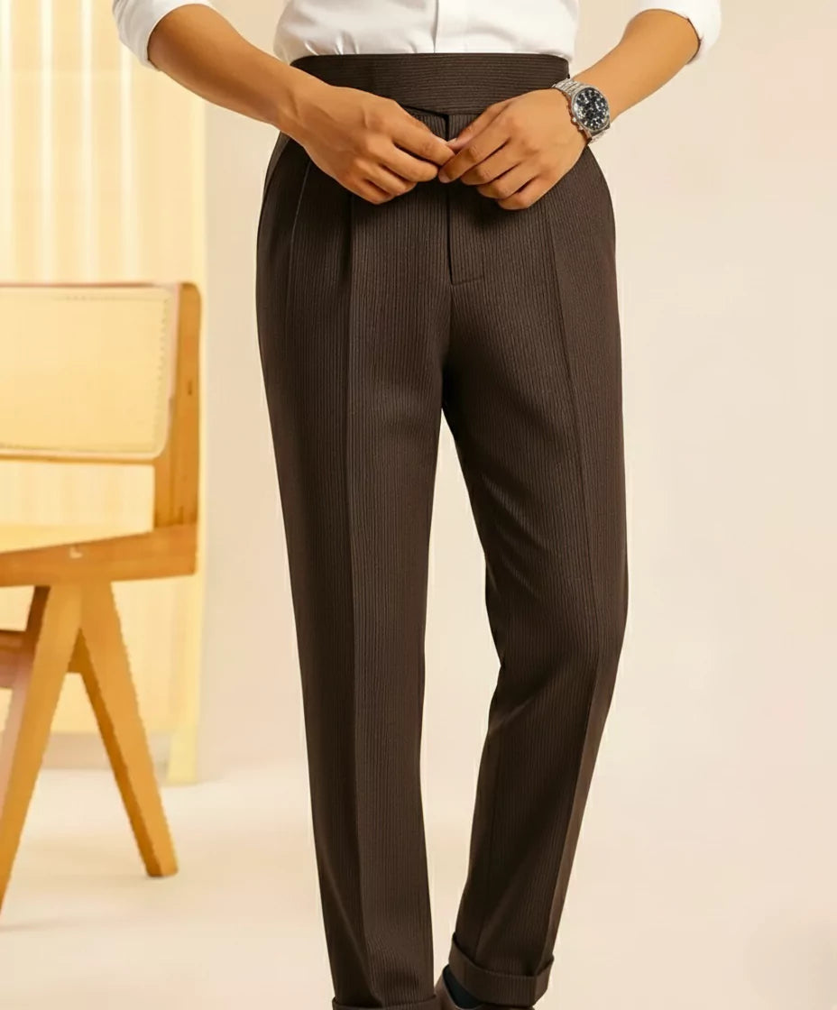 Milano High-Waist Dress Pants - Men's High Waist Pleated Dress Pants | Tailored Fit | Alex Shogun Alex Shogun Men's Clothes