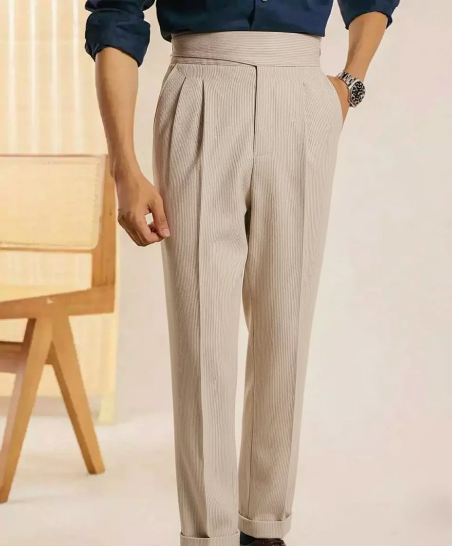 Milano High-Waist Dress Pants - Men's High Waist Pleated Dress Pants | Tailored Fit | Alex Shogun Alex Shogun Men's Clothes