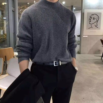 Minimalist Mock Neck Sweater - Men's Mock Neck Sweater | Dark Minimalist Knitwear | Alex Shogun Alex Shogun Men's Clothes