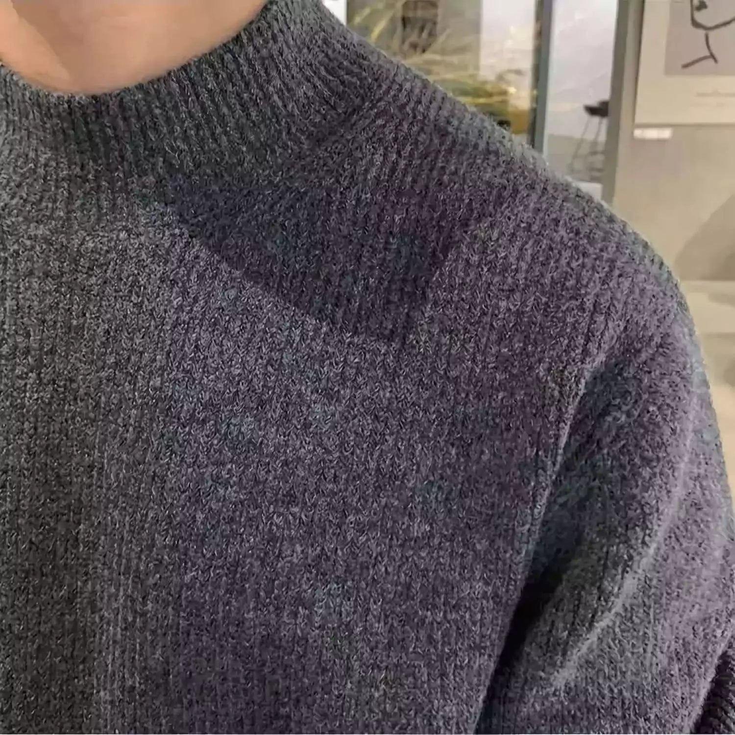 Minimalist Mock Neck Sweater - Men's Mock Neck Sweater | Dark Minimalist Knitwear | Alex Shogun Alex Shogun Men's Clothes