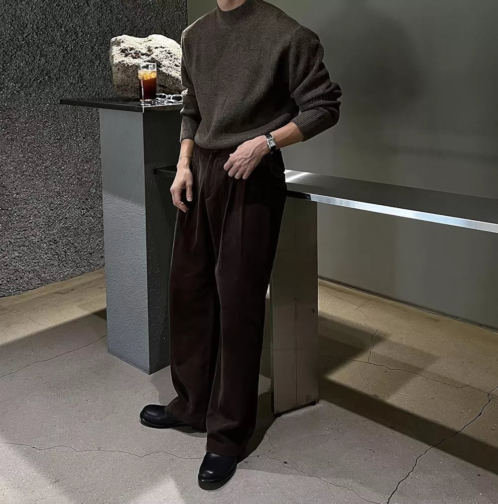 Minimalist Mock Neck Sweater - Men's Mock Neck Sweater | Dark Minimalist Knitwear | Alex Shogun Alex Shogun Men's Clothes
