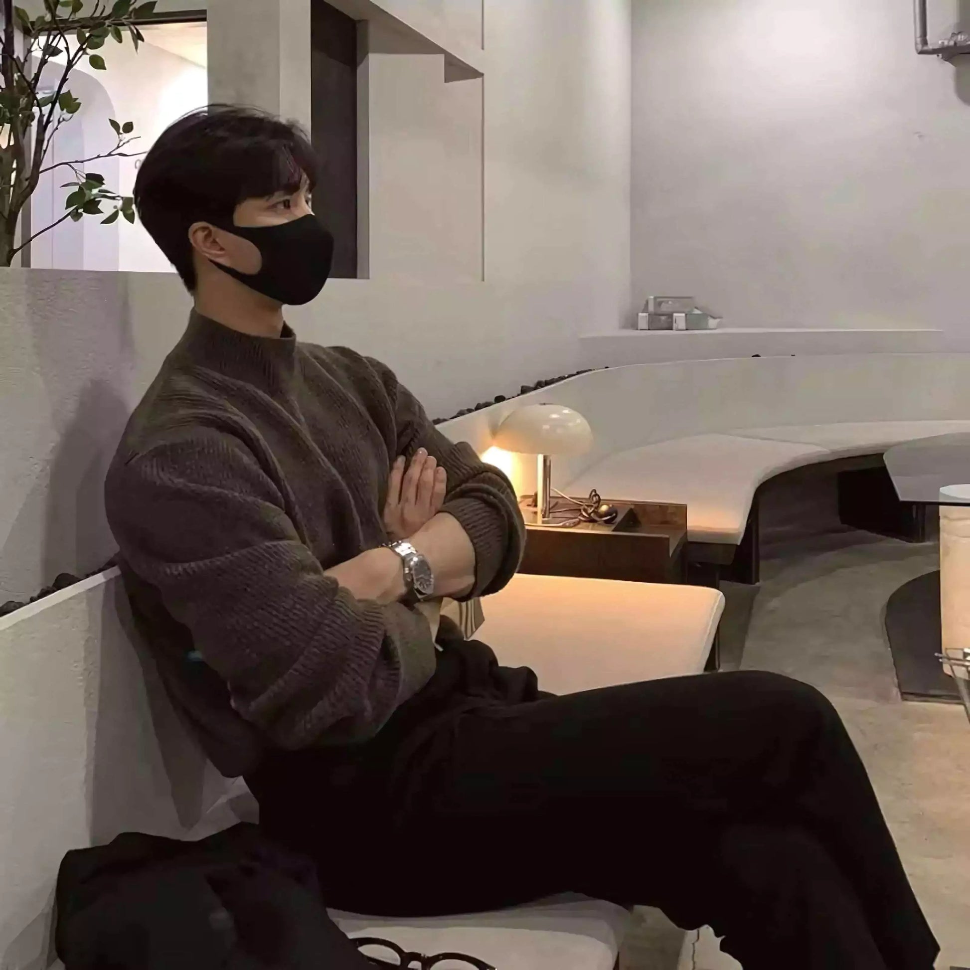 Modern Minimalist Sweater - Stay Cozy This Winter with Men's Stand Collar Sweater High-Quality Alex Shogun Men's Clothes