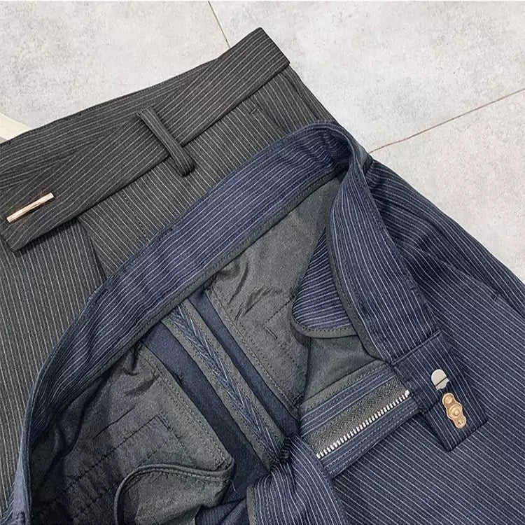Modern Pinstripes Dress Trousers - Men's Pinstripe Dress Trousers | Dark Tailored Fit | Alex Shogun Alex Shogun Men's Clothes