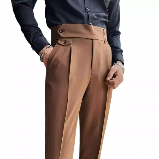 Modern 1 button Waist Suit Trousers - Men's Modern Suit Trousers, Stylish Dress Pants All-Day Comfort Alex Shogun Men's Clothes