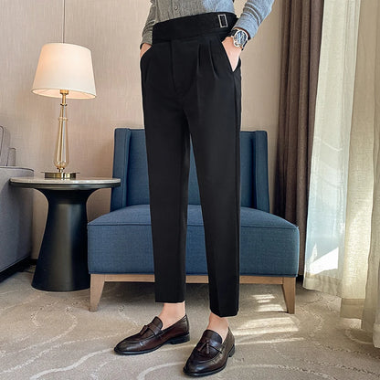 Belgravia Tailored Trousers - Shop Stylish Mens High-Waisted Trousers (Belted) | Men's Formal Pants Alex Shogun Men's Clothes