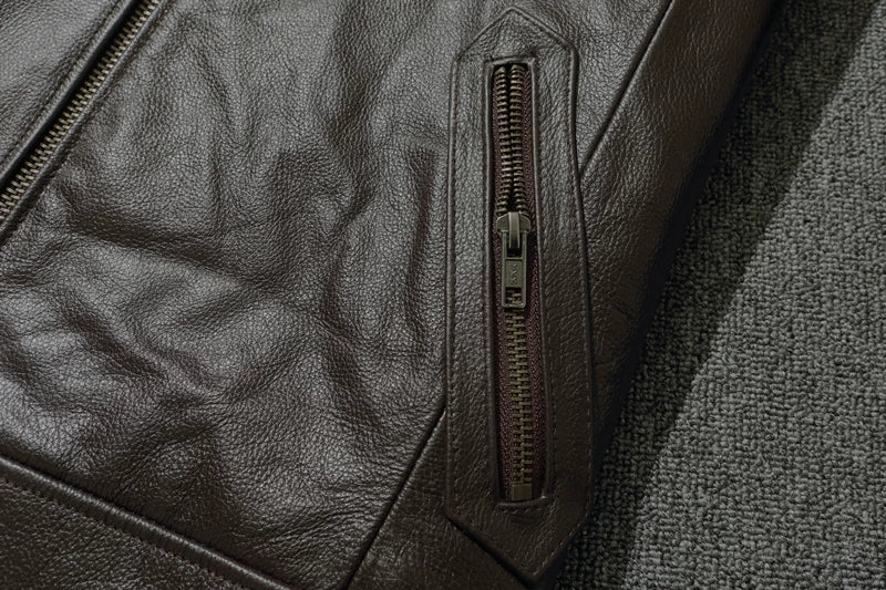 The Enforcer Leather Jacket — Cowhide Moto Jacket - Alex Shogun Men's Clothes