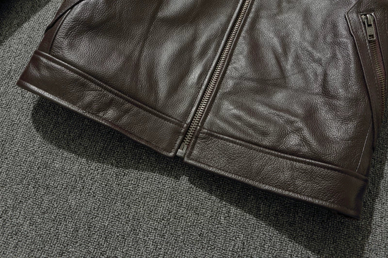 The Enforcer Leather Jacket — Cowhide Moto Jacket - Alex Shogun Men's Clothes