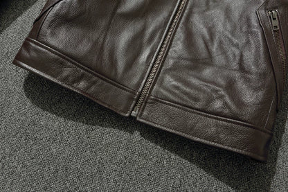 The Enforcer Leather Jacket — Cowhide Moto Jacket - Alex Shogun Men's Clothes