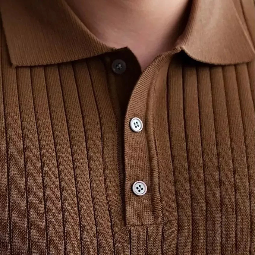 Old World Knit Polo Shirt - Men's Classic Knitted Polo Shirt | Retro Classic Style | Alex Shogun Alex Shogun Men's Clothes