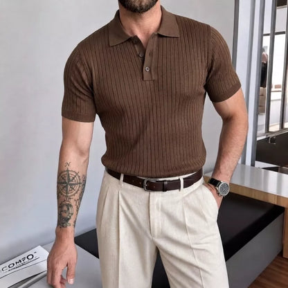 Old World Knit Polo Shirt - Men's Classic Knitted Polo Shirt | Retro Classic Style | Alex Shogun Alex Shogun Men's Clothes