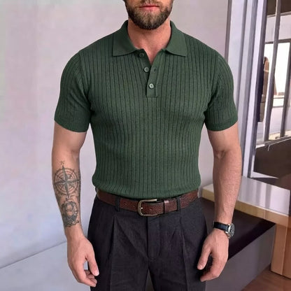 Old World Knit Polo Shirt - Men's Classic Knitted Polo Shirt | Retro Classic Style | Alex Shogun Alex Shogun Men's Clothes