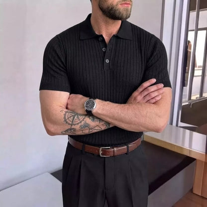 Old World Knit Polo Shirt - Men's Classic Knitted Polo Shirt | Retro Classic Style | Alex Shogun Alex Shogun Men's Clothes