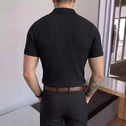 Old World Knit Polo Shirt - Men's Classic Knitted Polo Shirt | Retro Classic Style | Alex Shogun Alex Shogun Men's Clothes