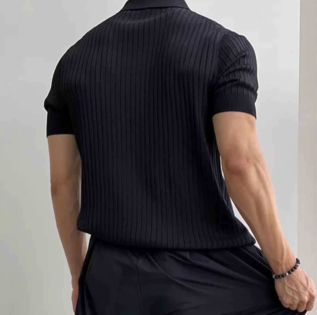Old World Knit Polo Shirt - Retro Knit Polo: Vintage (OldMoney) Style & Modern Comfort Easy Care Alex Shogun Men's Clothes