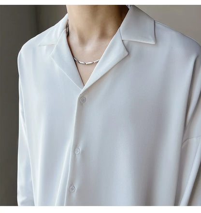 Oslo Grand Arc-Collar Shirt - Men's Oversized Overshirt | Long Sleeve Premium Twill | Alex Shogun Alex Shogun Men's Clothes