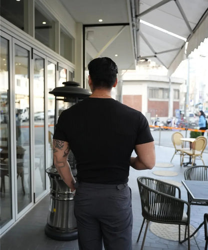 Prime Vertical Striped T-shirt - Alex Shogun Vertical Stripe T-Shirt | Relaxed Fit, Comfort Trend Look Alex Shogun Men's Clothes