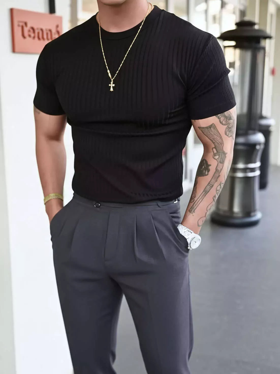 Prime Vertical Striped T-shirt - Men's Vertical Stripe T-Shirt | Relaxed Fit | Alex Shogun Alex Shogun Men's Clothes