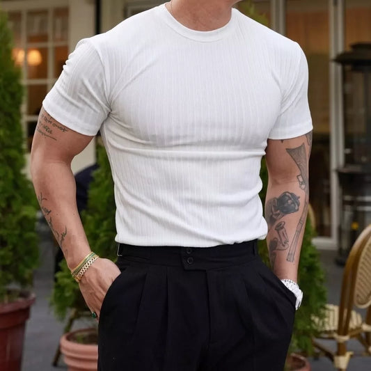 Prime Vertical Striped T-shirt - Men's Vertical Stripe T-Shirt | Relaxed Fit | Alex Shogun Alex Shogun Men's Clothes
