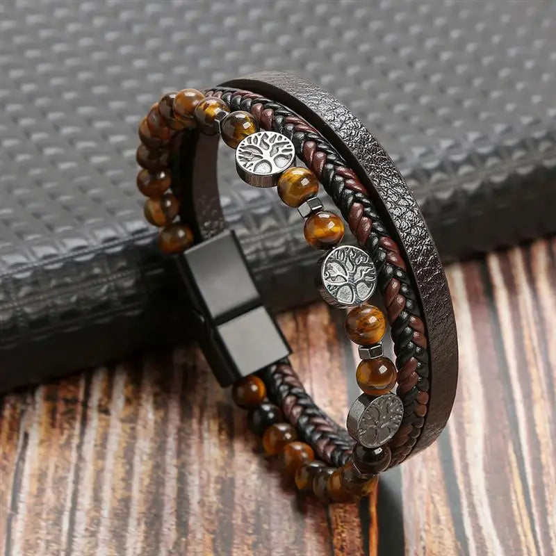 The Guardian Cross Bracelet — Tiger Eye Edition