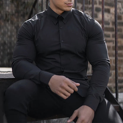 The S-Stretch Elite Long Sleeve Shirt - The S-Stretch Elite Long Sleeve Shirt Alex Shogun Men's Clothes