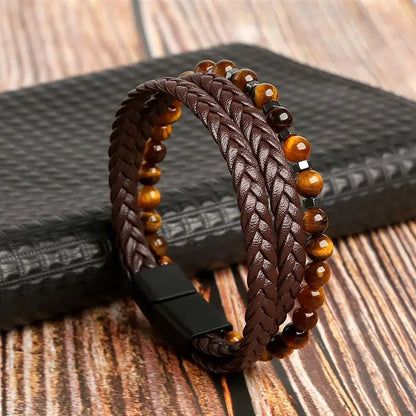 The Guardian Cross Bracelet — Tiger Eye Edition