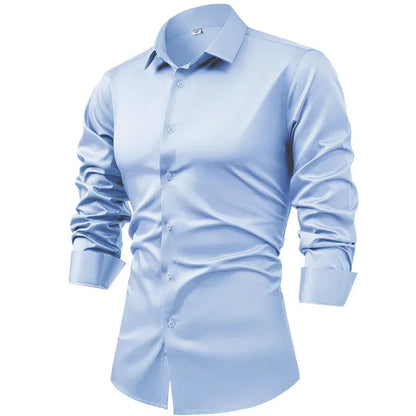 Royal Satin Shirt - Men's Satin Dress Shirt | Silk Feel Elegant | Alex Shogun Alex Shogun Men's Clothes