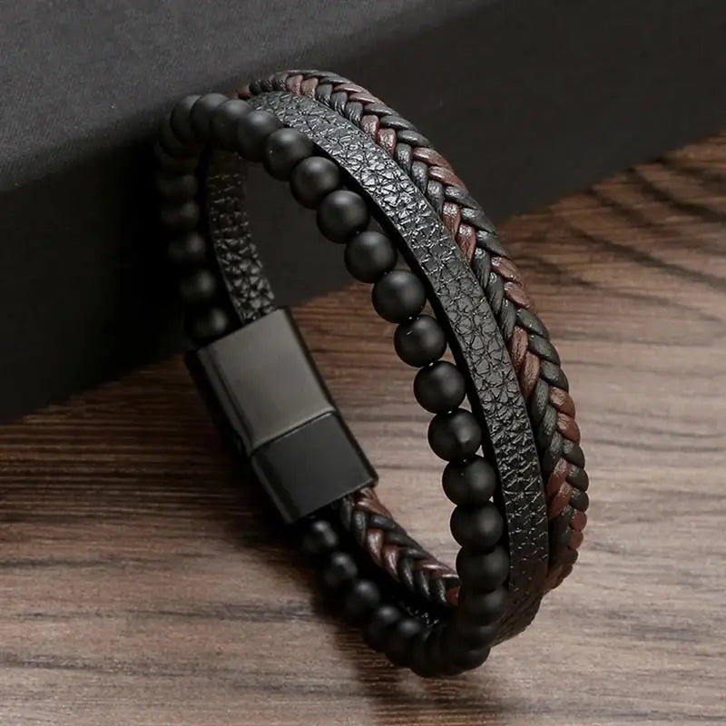 The Guardian Cross Bracelet — Tiger Eye Edition - Men's Leather Cross Bracelet | Tiger Eye Jewelry | Alex Shogun Alex Shogun Men's Clothes