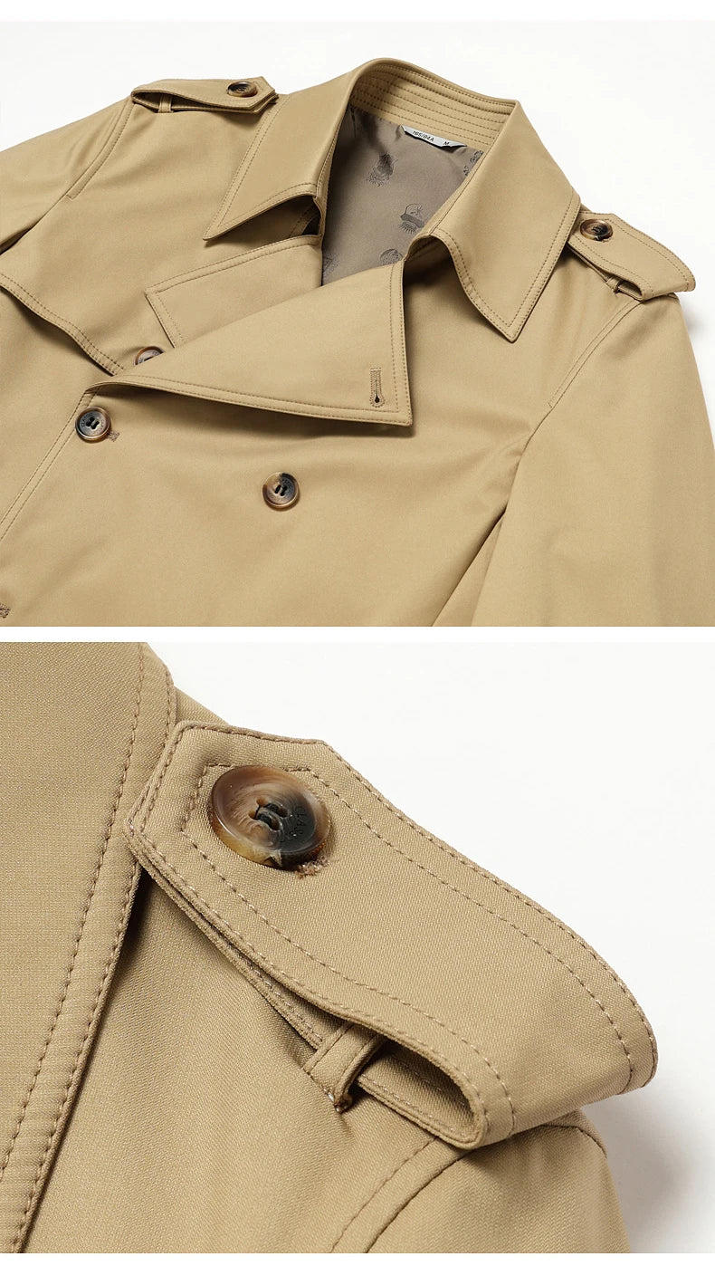 Classic Trench Coat - Men's Double Breasted Trench Coat | Dark Masculine | Alex Shogun Alex Shogun Men's Clothes