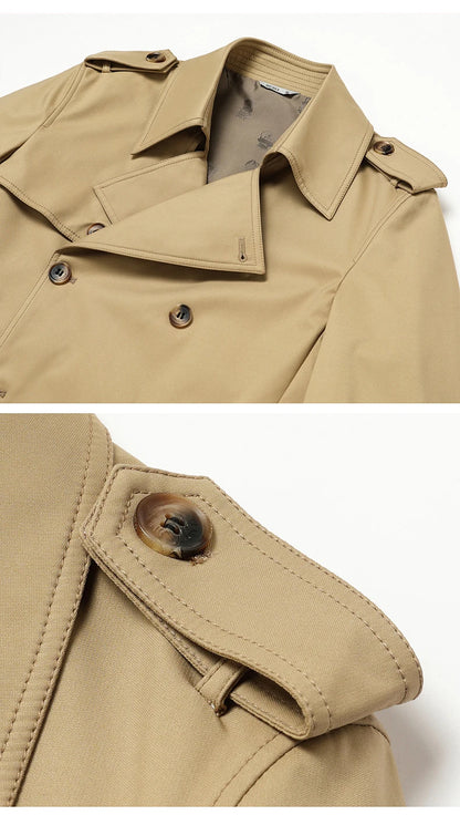 Classic Trench Coat - Men's Double Breasted Trench Coat | Dark Masculine | Alex Shogun Alex Shogun Men's Clothes