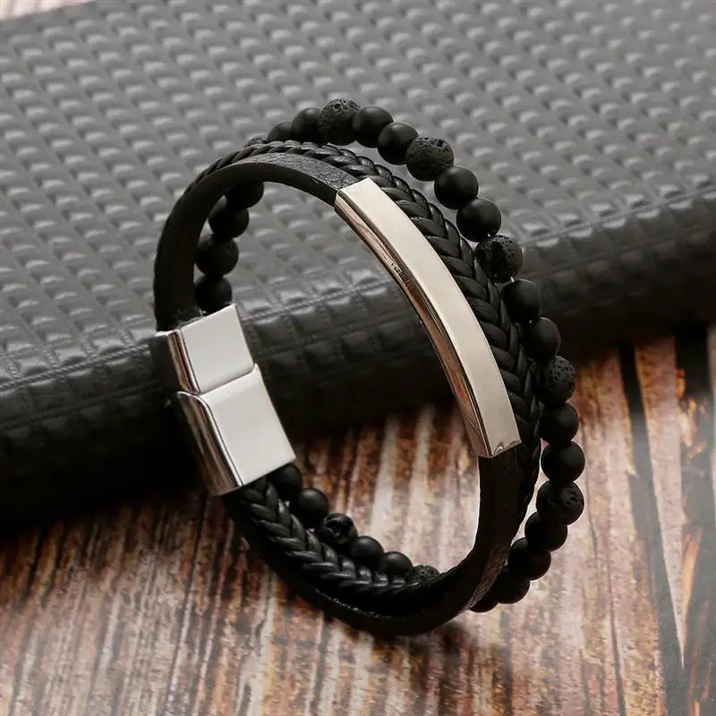 The Guardian Cross Bracelet — Tiger Eye Edition - Men's Leather Cross Bracelet | Tiger Eye Jewelry | Alex Shogun Alex Shogun Men's Clothes